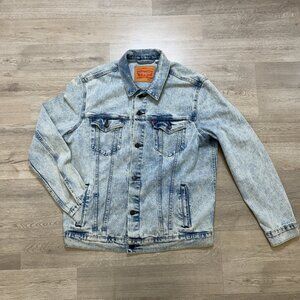 Levi's Mens 72334 0225 Acid Wash Blue Denim Classic Trucker Jean Jacket Large